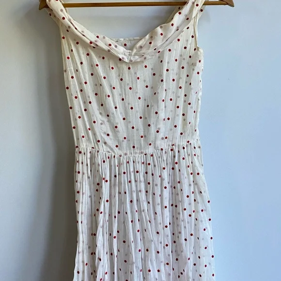 Eveliina Vintage 1950s Polka Dot sheer dress XS - Picture 8 of 11